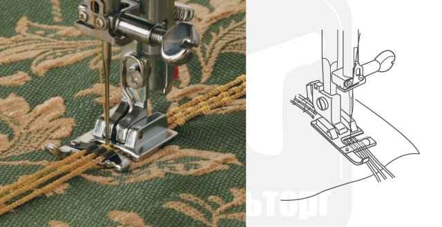 Фото  Лапка для пришивания шнура с 3-мя направляющими 200-345-028 Elna (оригинал) | Текстильторг