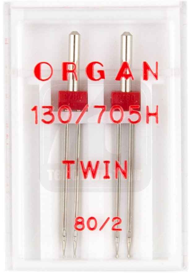 Фото  Иглы двойные стандарт № 802.0, 2 шт. Organ | Текстильторг