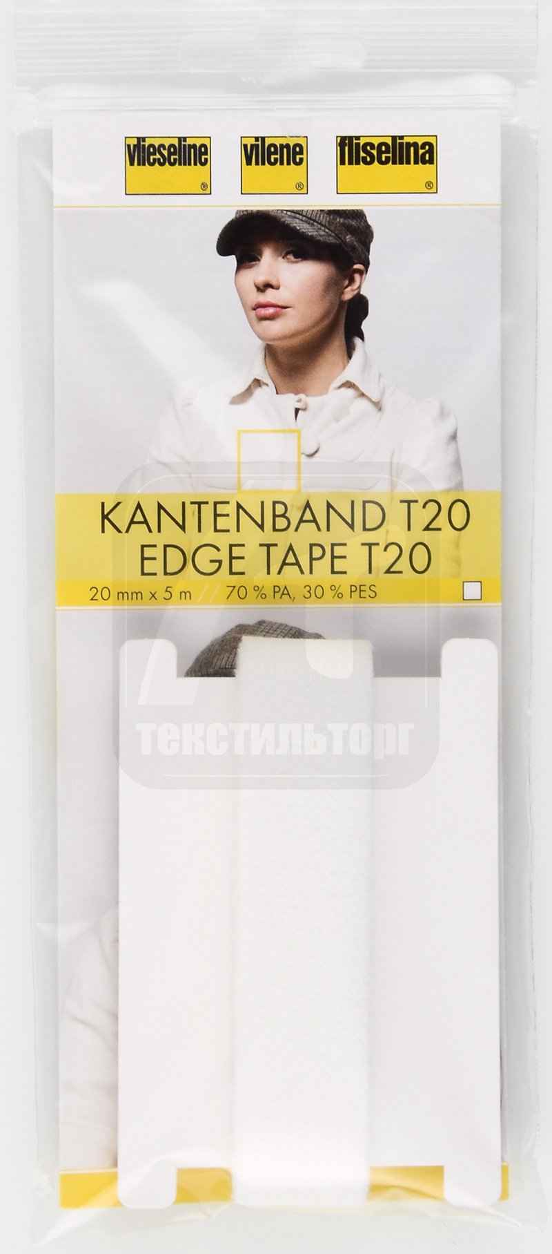 Фото  Лента для канта Kantenband 102 см х 5 м белый Freudenberg | Текстильторг